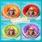 Inflatable Pool Toys Floats for Swimming Pool Party Lake Beach Kids Adults - 4 Pack Floaties Pool Tubes Swim Rings Fruit Water Floaty Watermelon Kiwi Orange Grape